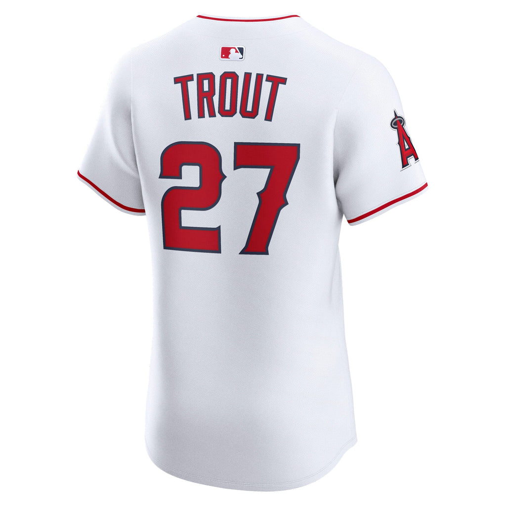 Men's Los Angeles Angels Mike Trout Nike White Home Elite Player Jersey