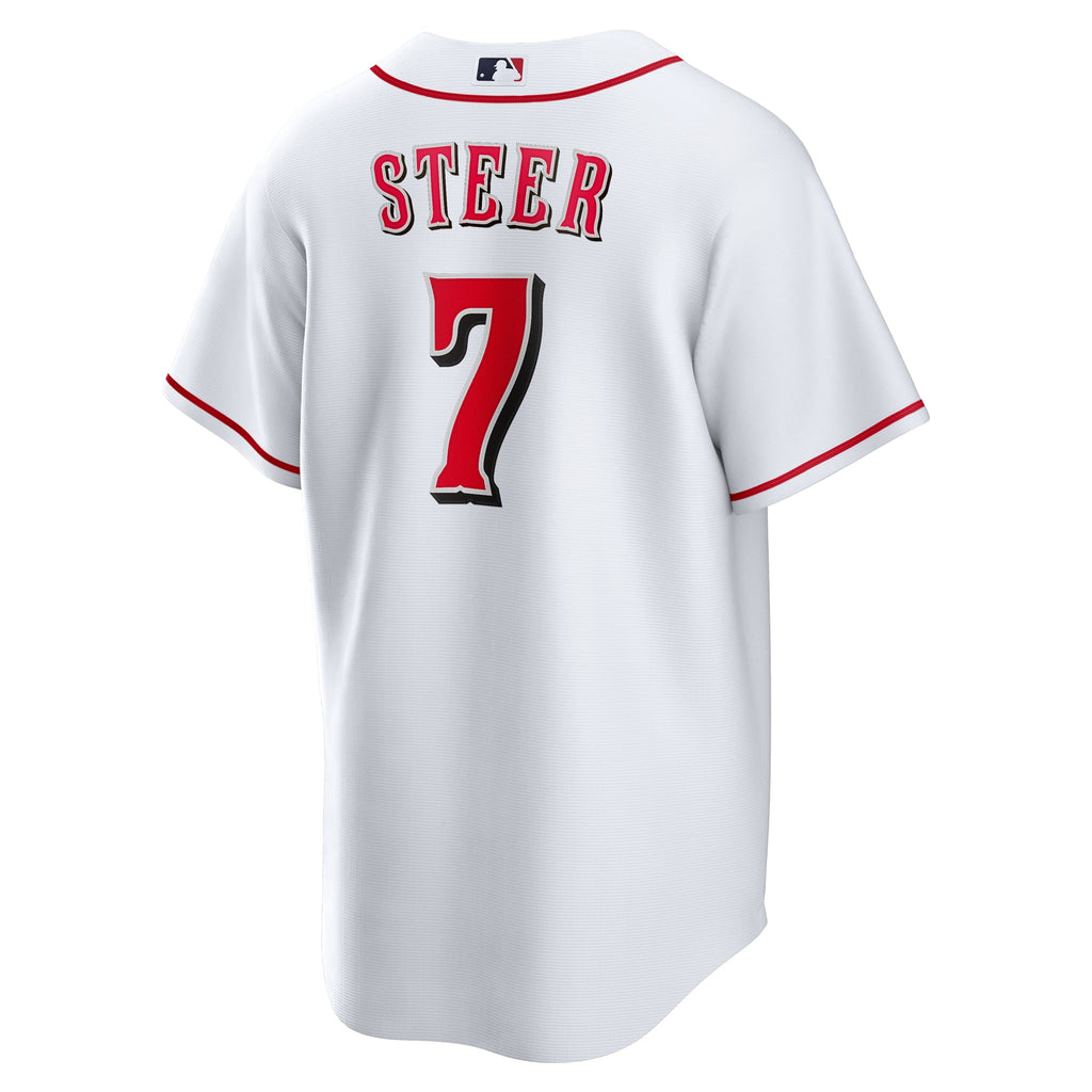 Men's Cincinnati Reds Spencer Steer Nike White Home Replica Jersey