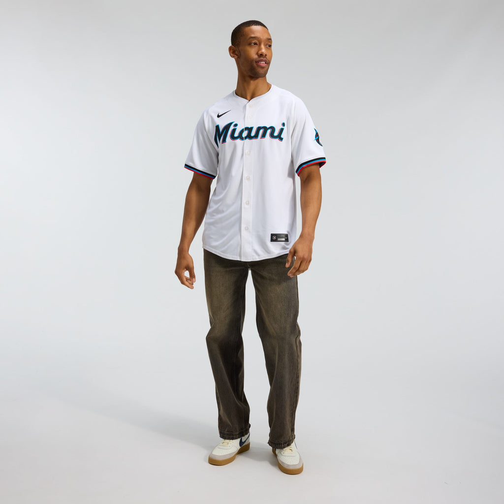 Men's Miami Marlins Nike White Home Limited Jersey