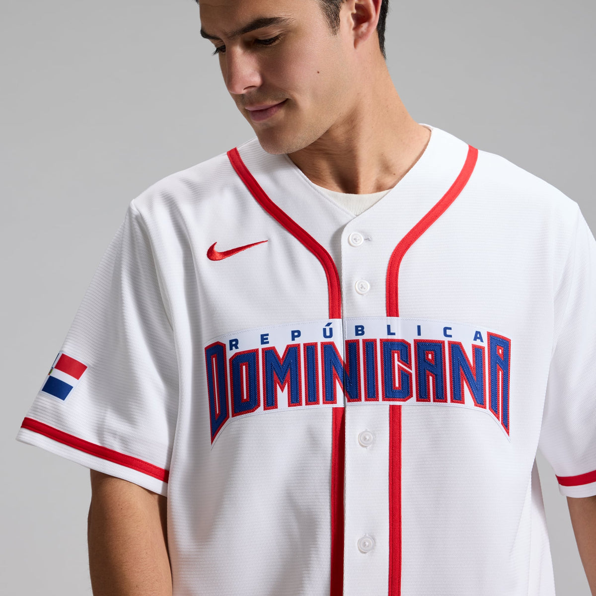 Men's Dominican Republic Baseball Nike White 2026 World Baseball Classic Home Stadium Jersey