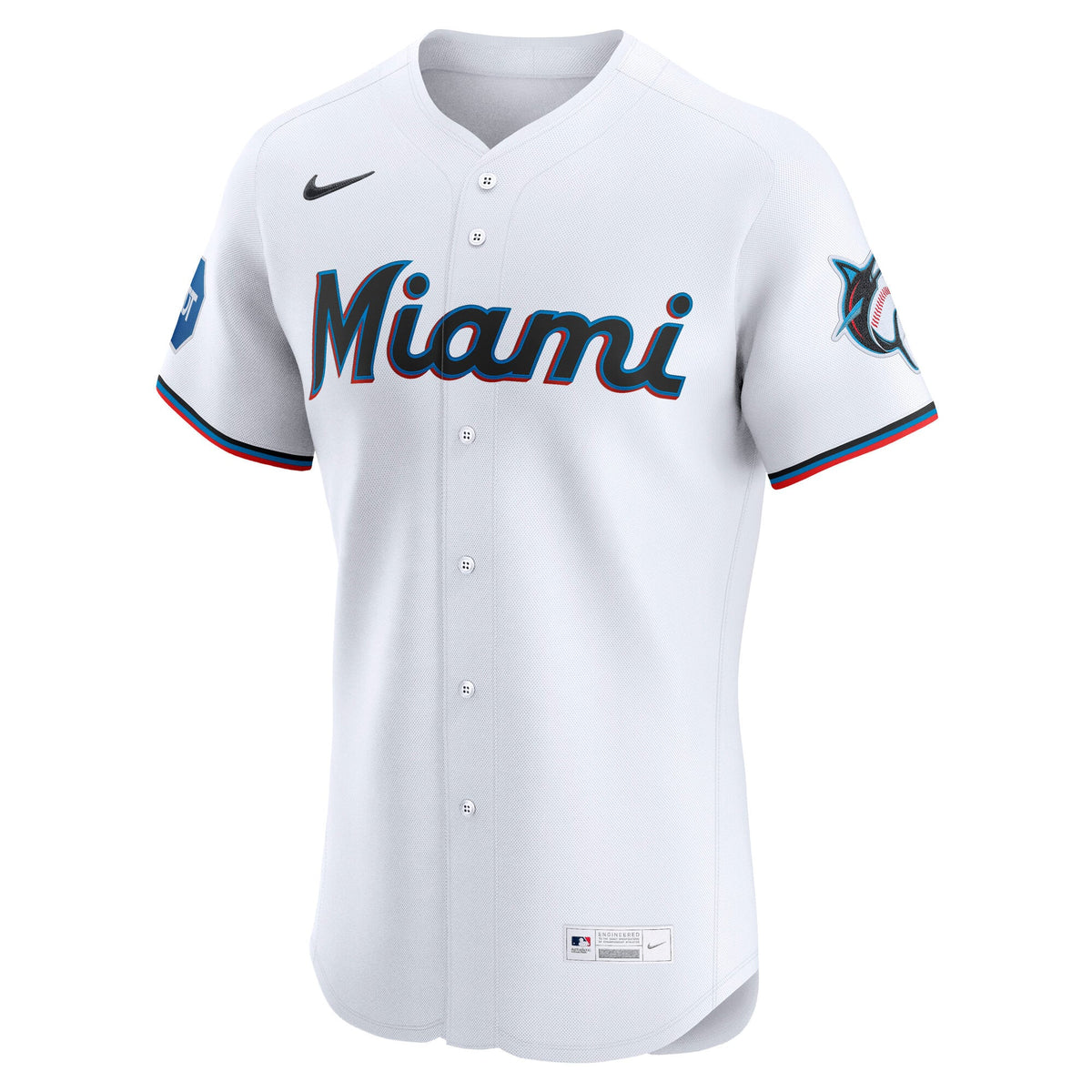 Men's Miami Marlins Nike White Home Elite Jersey