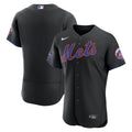 Men's New York Mets Nike Black Alternate Sponsor Patch Authentic Jersey