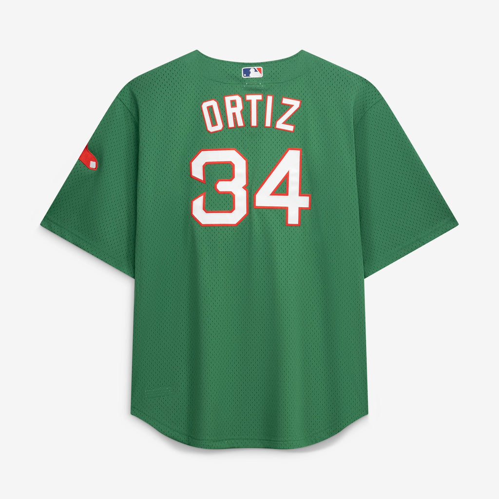 Men's Boston Red Sox David Ortiz Mitchell & Ness Red Big & Tall Cooperstown Mesh Batting Practice Jersey