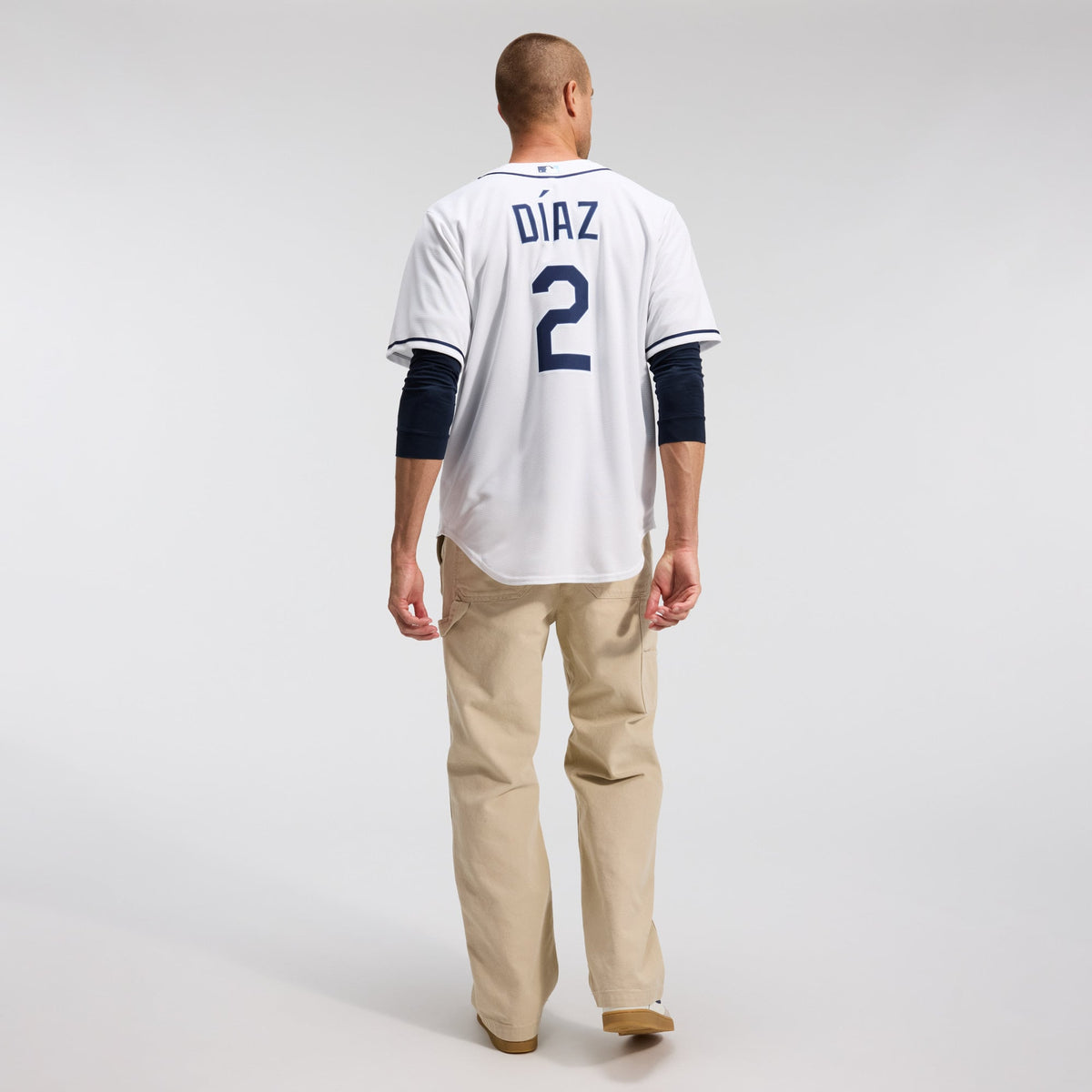 Men's  Tampa Bay Rays Yandy Díaz Nike White Home Replica Jersey