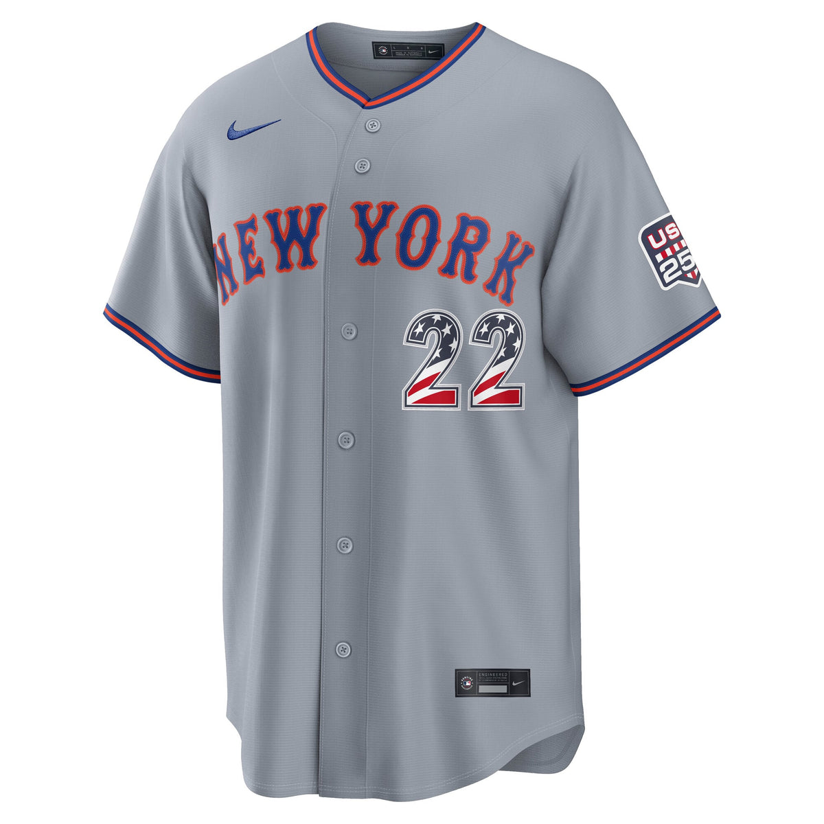 Fourth of July Men's New York Mets Juan Soto Nike Gray USA 250 Stadium Jersey