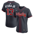 Men's Atlanta Braves Ronald Acuña Jr. Nike Navy Alternate Elite Jersey