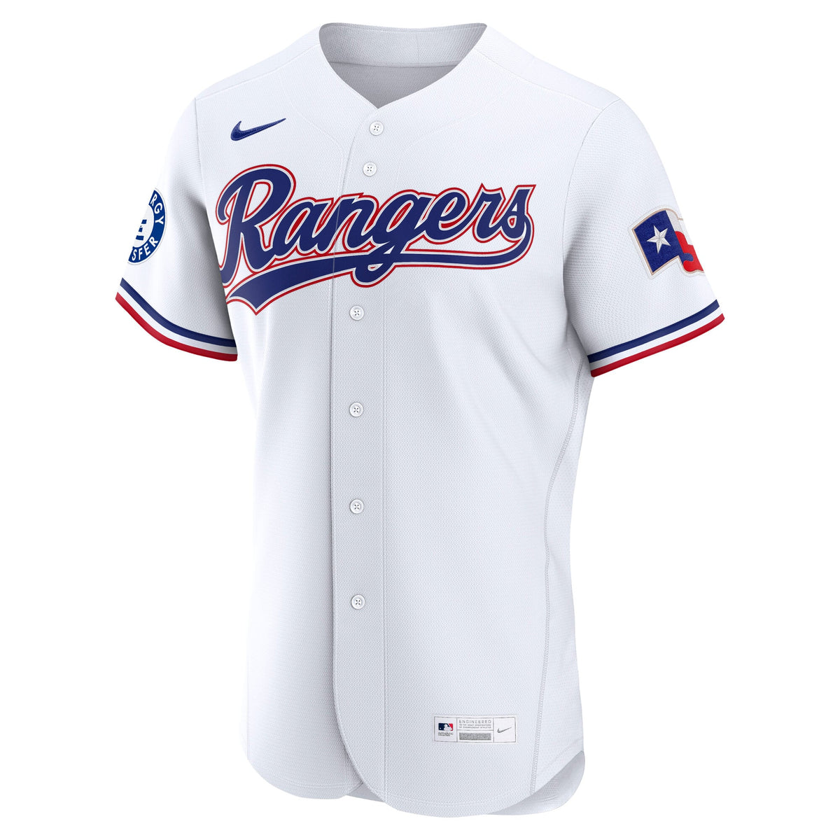 Men's Texas Rangers Nike White Home Sponsor Patch Authentic Jersey