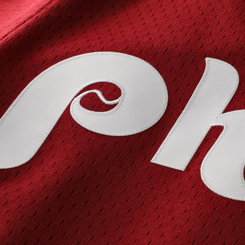 Men's Philadelphia Phillies Lenny Dykstra Mitchell & Ness Scarlet Authentic Batting Practice Jersey