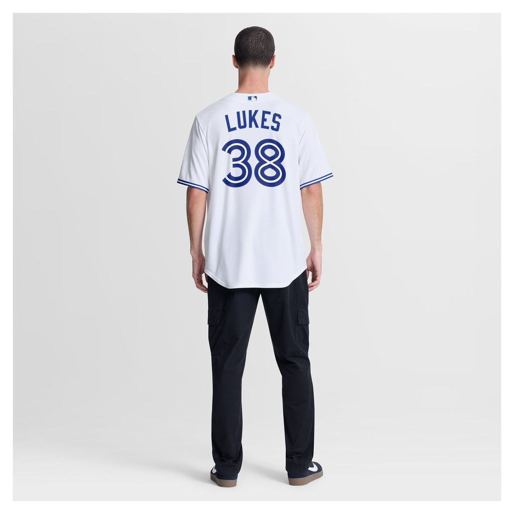 Men's Toronto Blue Jays Nathan Lukes Nike White Home Replica Jersey