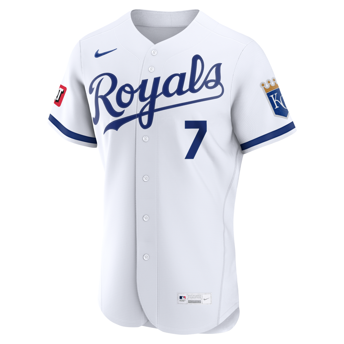 Men's Kansas City Royals Bobby Witt Jr. Nike Light Blue Alternate Authentic Sponsor Patch Jersey