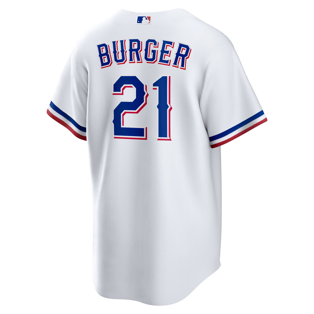 Men's Texas Rangers Jake Burger Nike White Home Replica Jersey