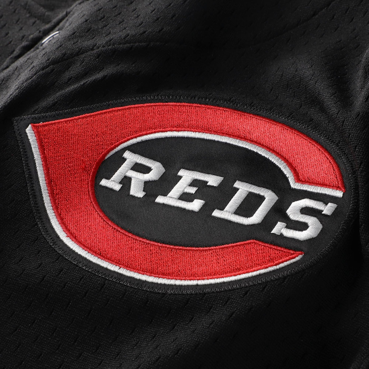 Men's Cincinnati Reds Barry Larkin Mitchell & Ness Black Cooperstown Collection Mesh Batting Practice Button-Up Jersey