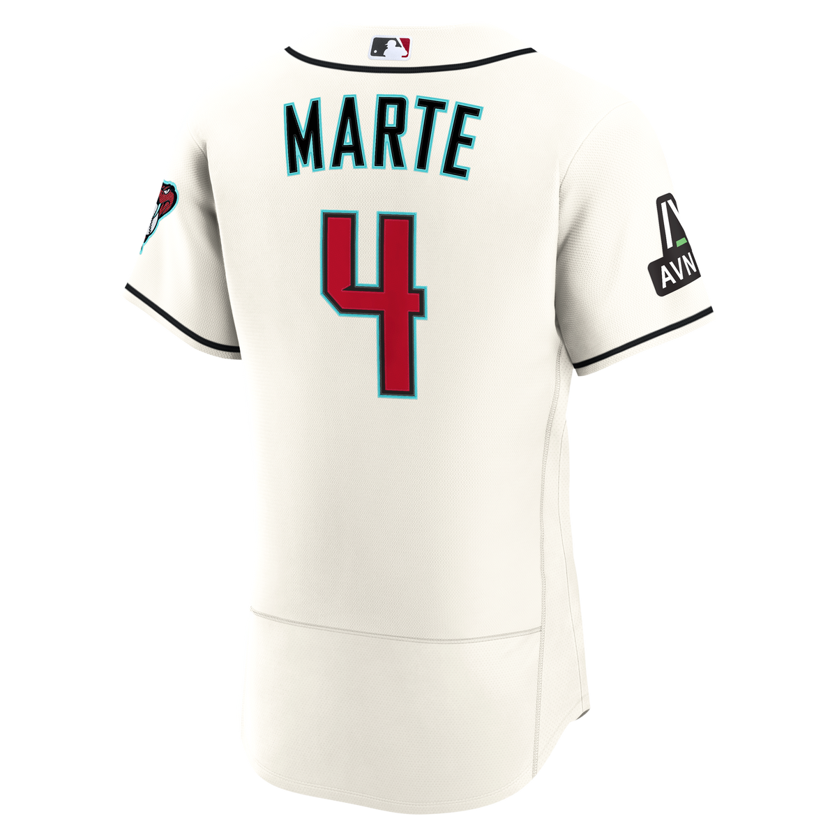 Men's Arizona Diamondbacks Ketel Marte Nike Cream Home Authentic Sponsor Patch Jersey