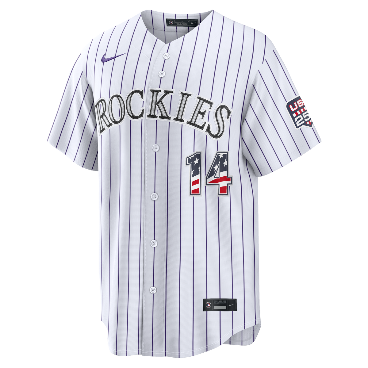Fourth of July Men's Colorado Rockies Ezequiel Tovar Nike White USA 250 Stadium Jersey