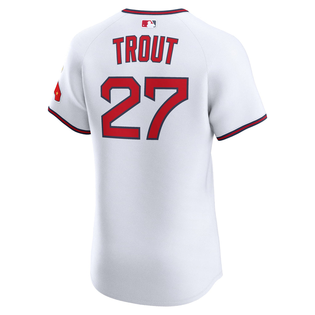 Men's Los Angeles Angels Mike Trout Nike White Alternate 2 Elite Jersey