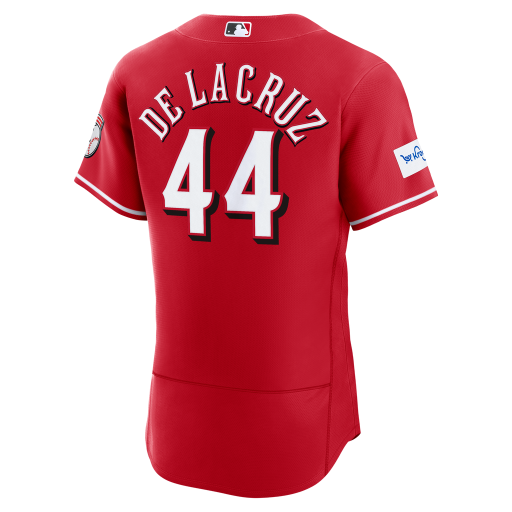 Men's Cincinnati Reds Elly De La Cruz Nike White Home Authentic Sponsor Patch Jersey