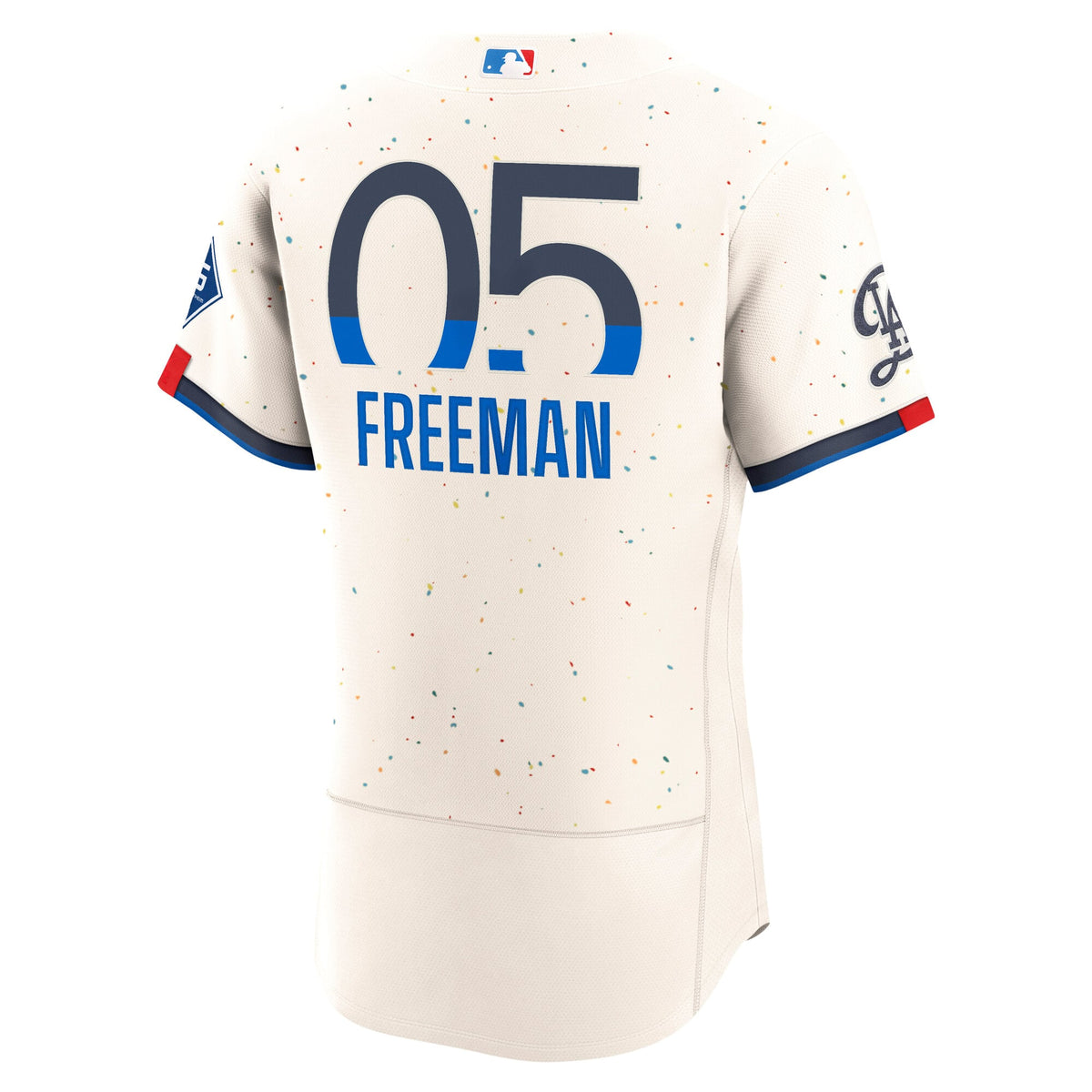 Men's Los Angeles Dodgers Freddie Freeman Nike Cream City Connect Authentic Sponsor Patch Jersey