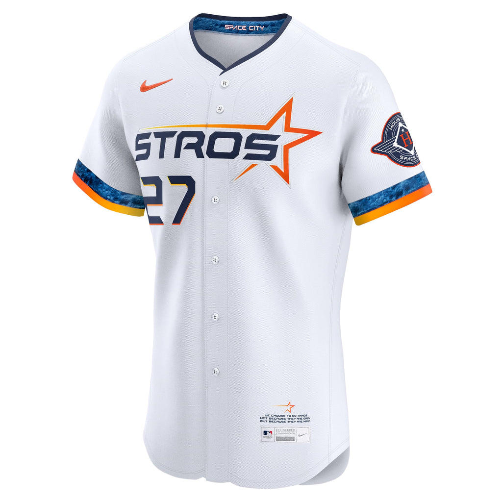 Men's Houston Astros Jose Altuve Nike White 2025 City Connect Elite Player Jersey
