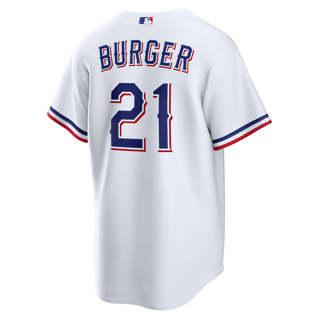 Men's Texas Rangers Jake Burger Nike White Home Replica Jersey