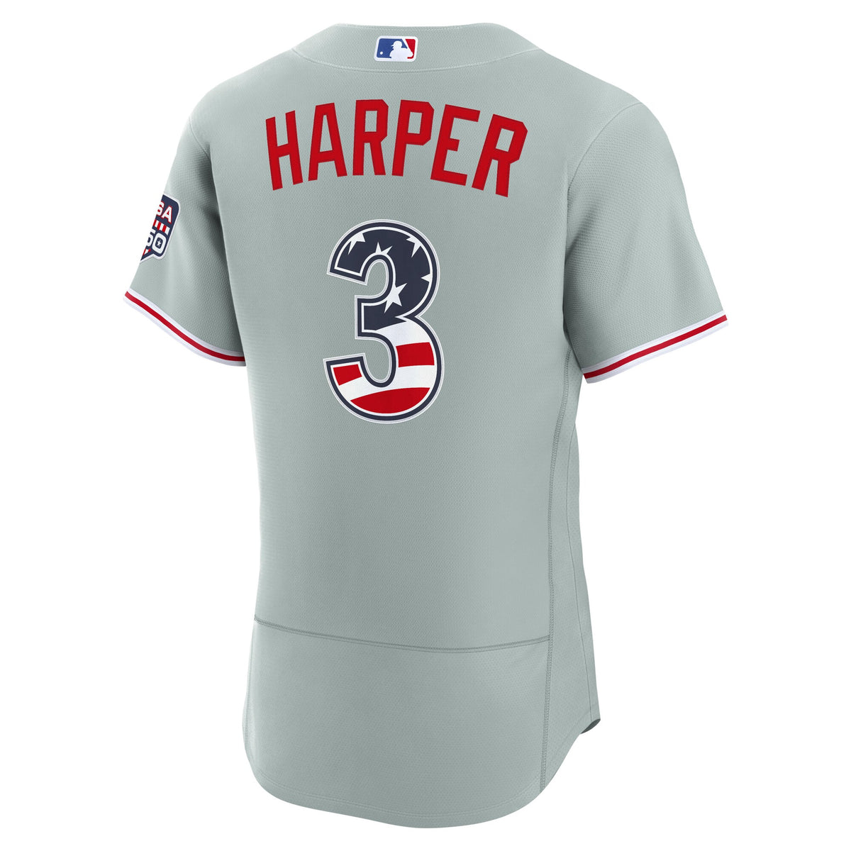 Fourth of July Men's Philadelphia Phillies Bryce Harper Nike Gray USA 250 Authentic Jersey