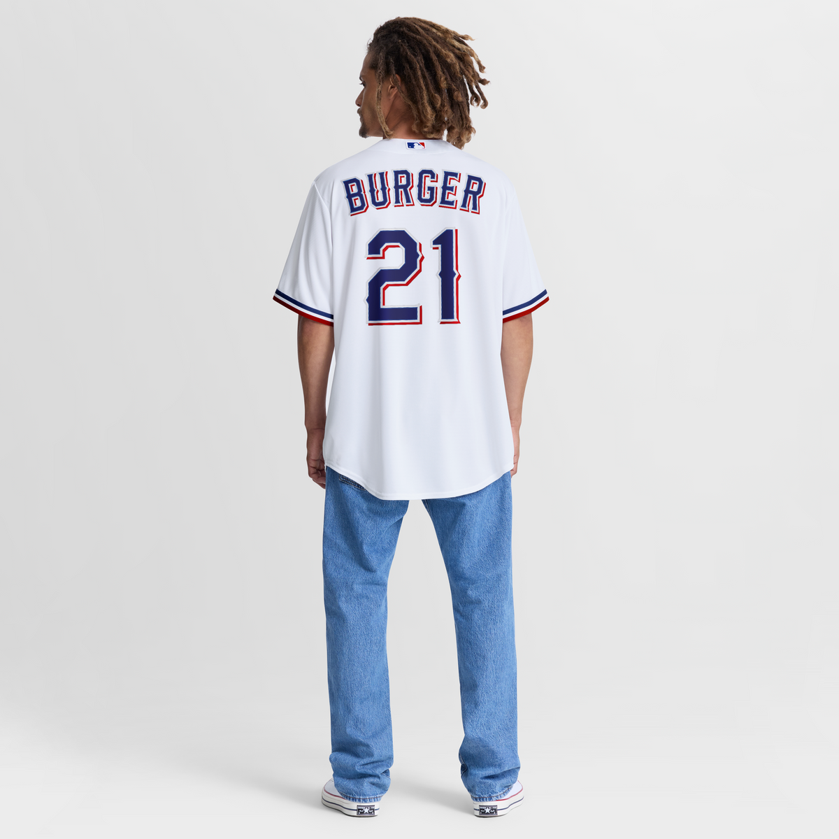 Men's Texas Rangers Jake Burger Nike White Home Replica Jersey
