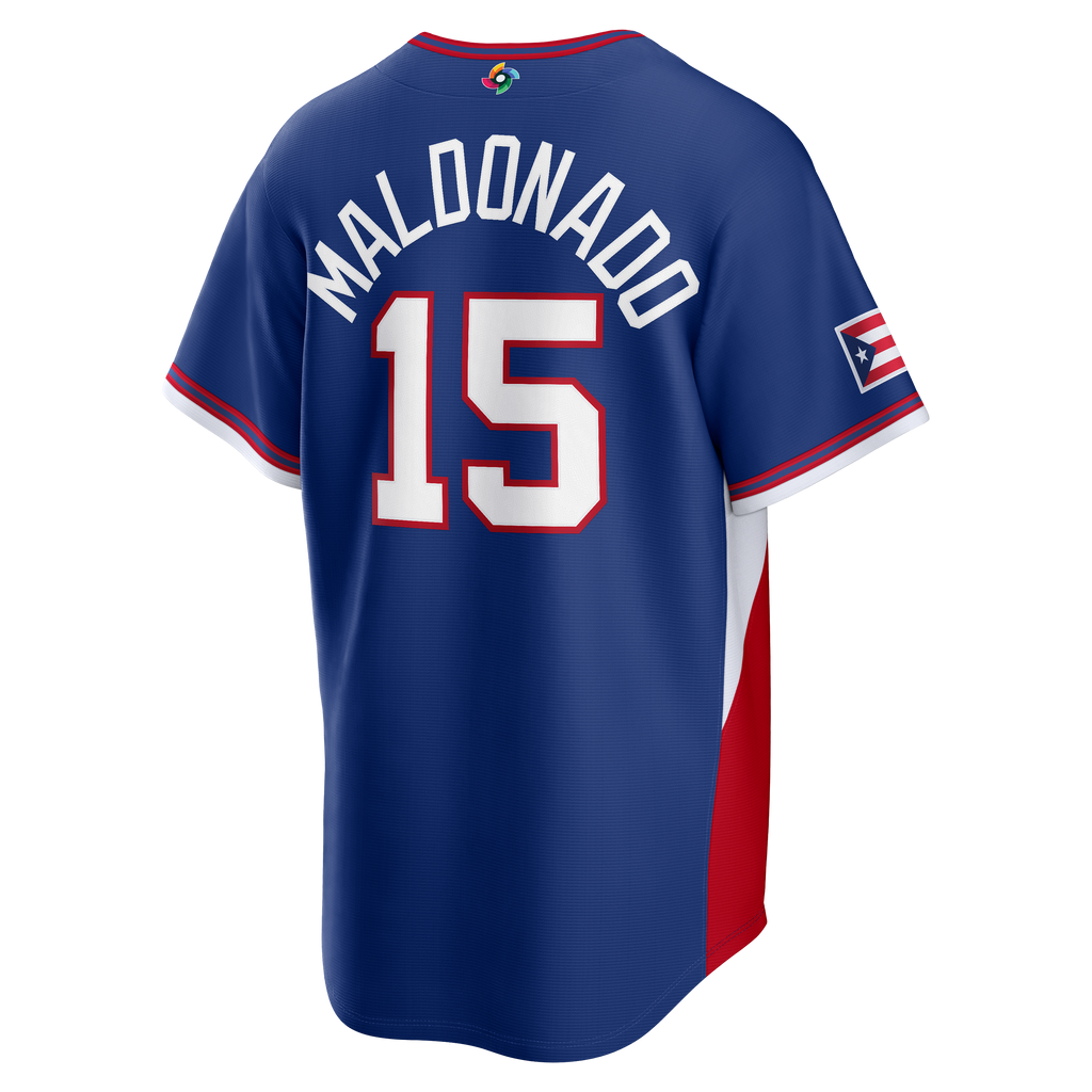 Men's Puerto Rico Baseball Martín Maldonado Nike Royal 2026 World Baseball Classic Road Stadium Jersey