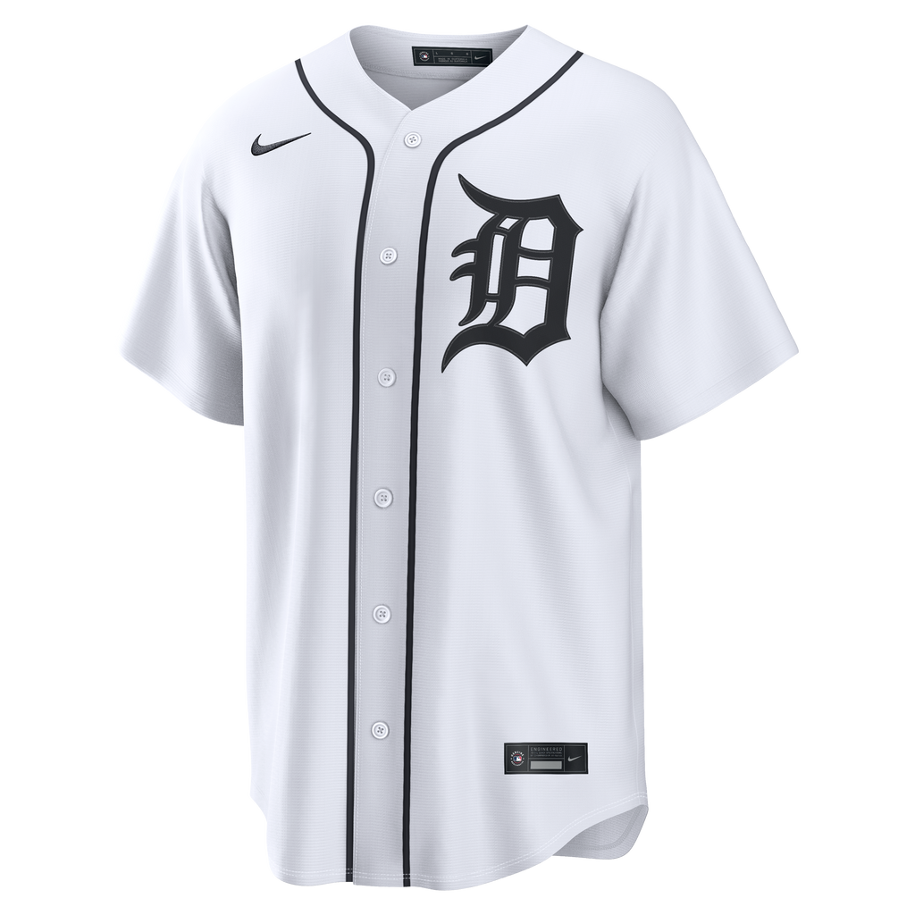 Men's  Detroit Tigers Javier Báez Nike White Home Replica Jersey