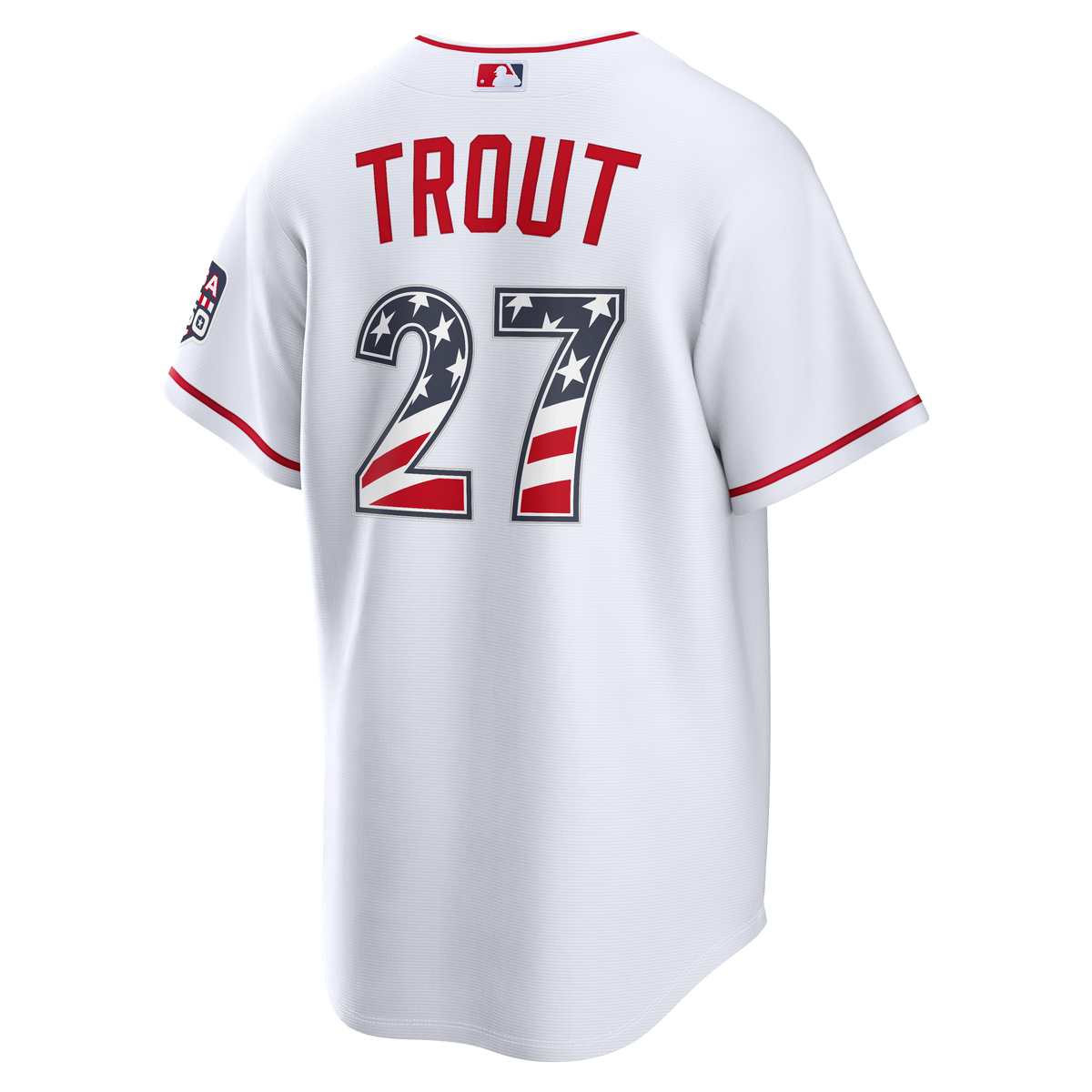 Fourth of July Men's Los Angeles Angels Mike Trout Nike White USA 250 Stadium Jersey