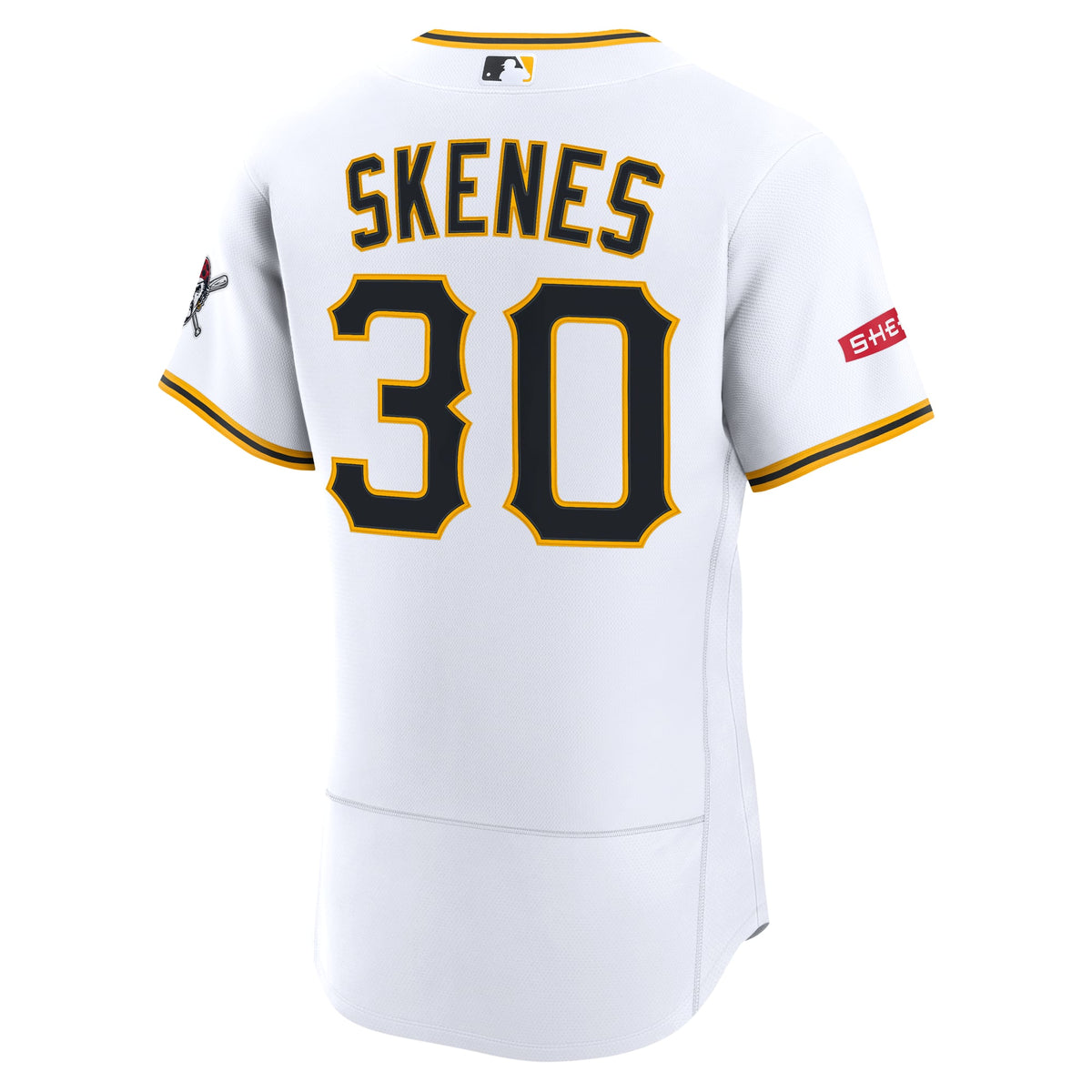 Men's Pittsburgh Pirates Paul Skenes Nike White Home Authentic Sponsor Patch Jersey