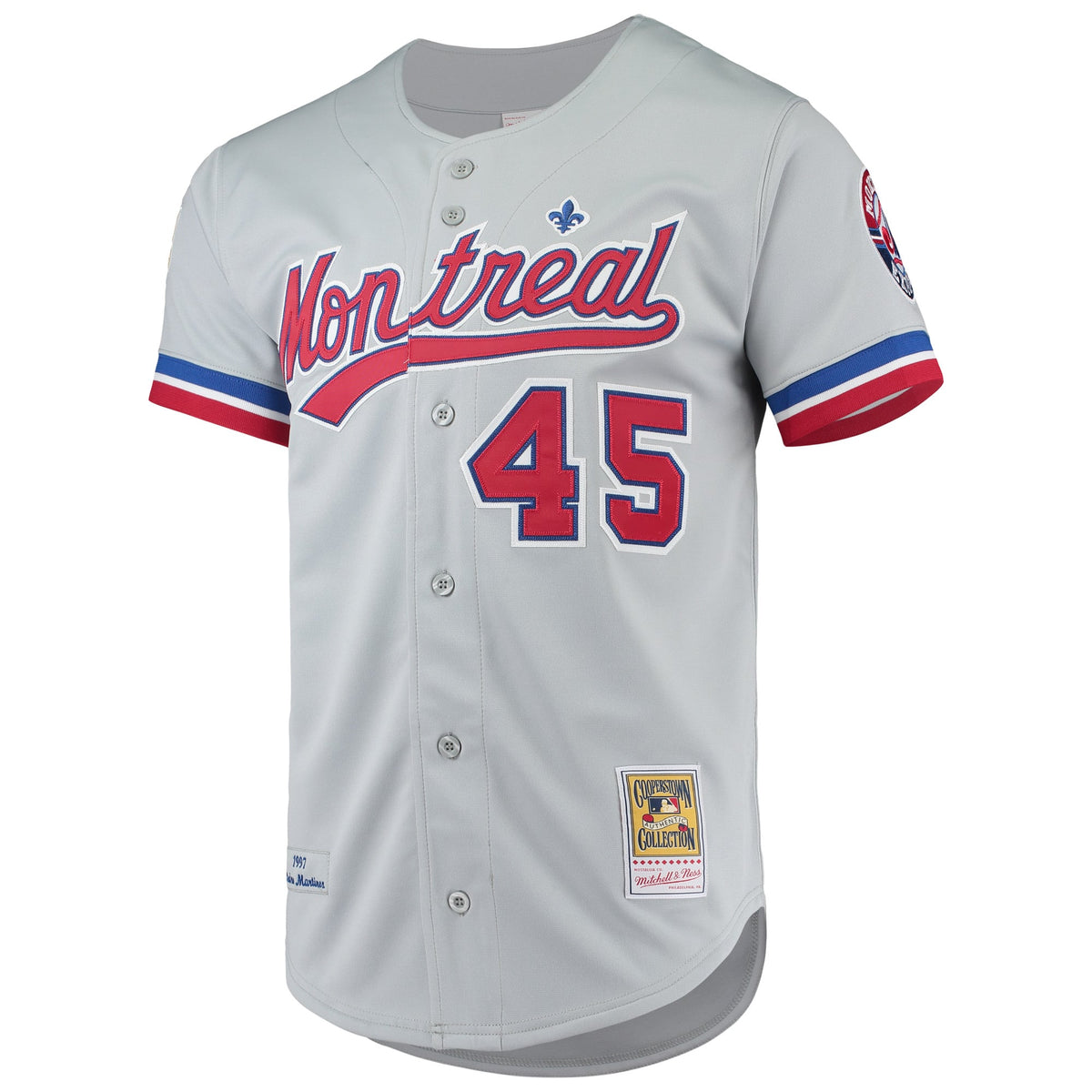 Men's Montreal Expos Pedro Martinez Mitchell & Ness Gray Cooperstown Collection Authentic Jersey