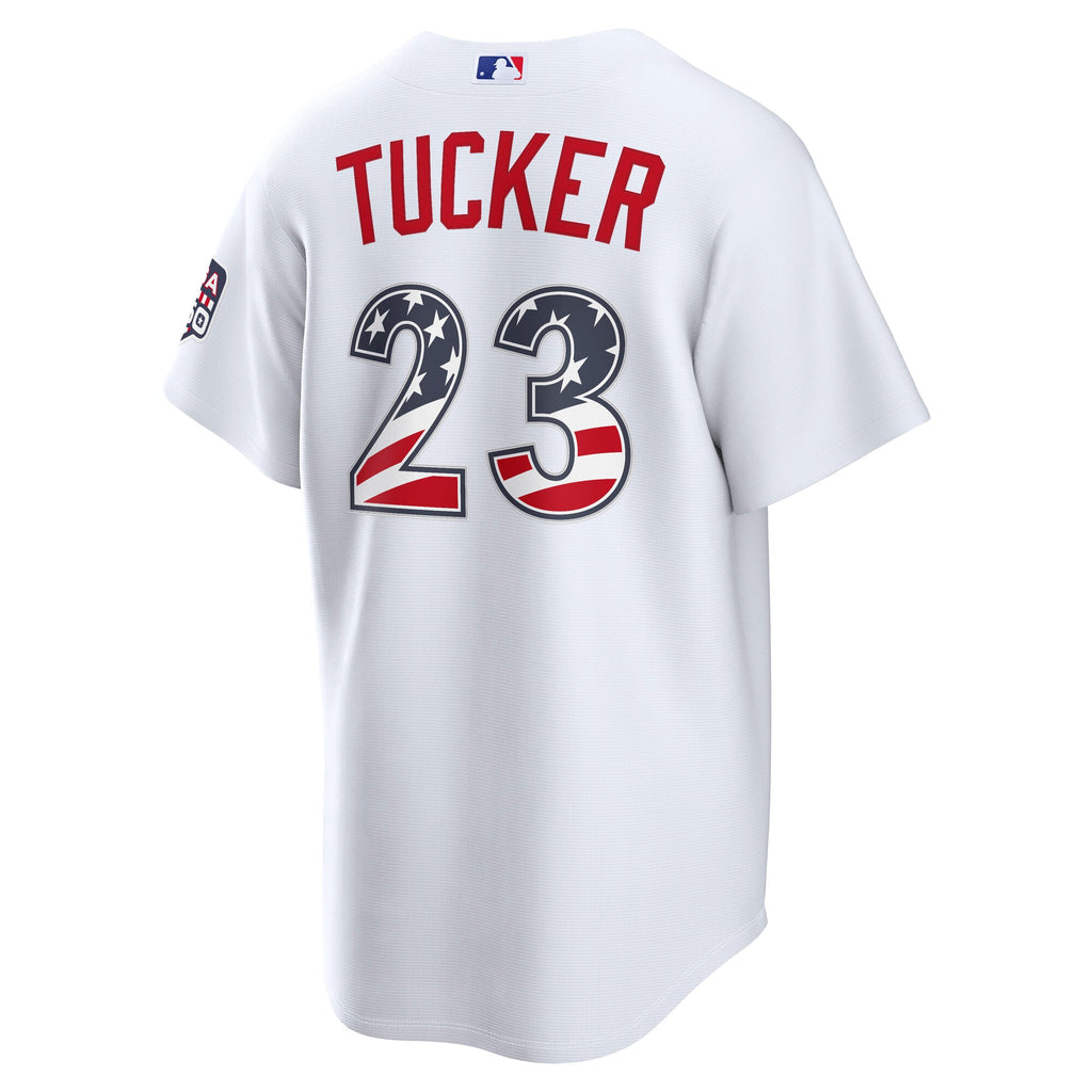 Fourth of July Men's Los Angeles Dodgers Kyle Tucker Nike White USA 250 Stadium Jersey