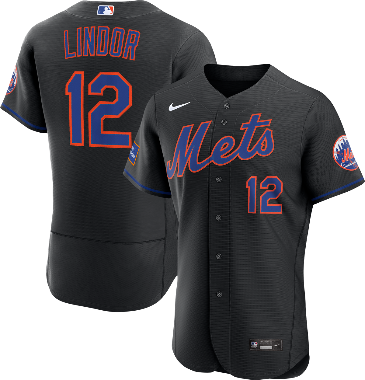 Men's New York Mets Francisco Lindor Nike White Home Authentic Sponsor Patch Jersey