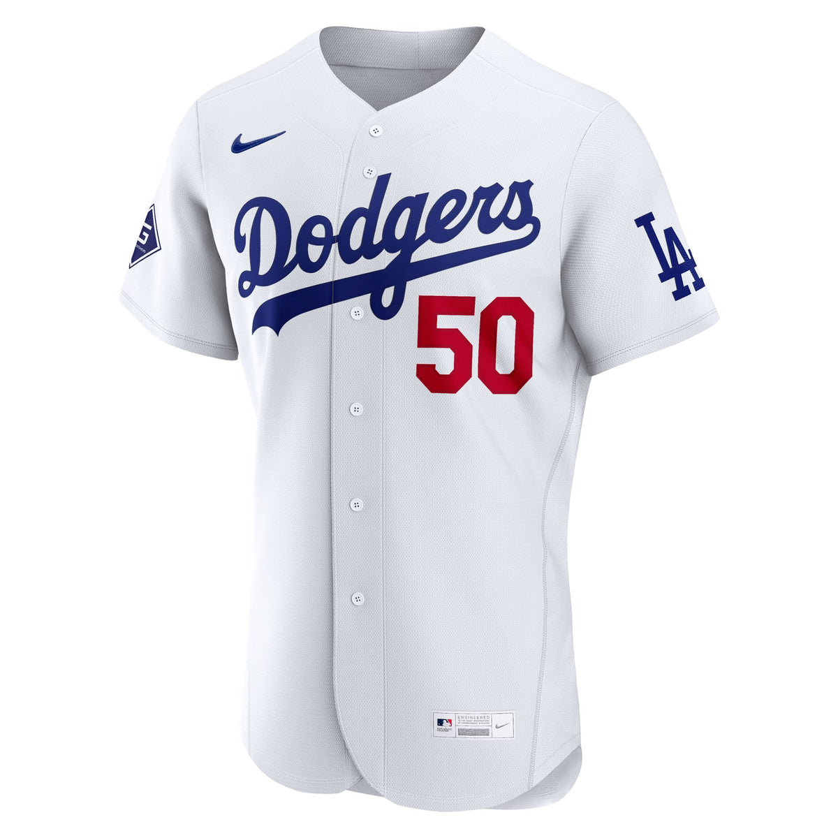 Men's Los Angeles Dodgers Mookie Betts Nike White Home Authentic Sponsor Patch Jersey