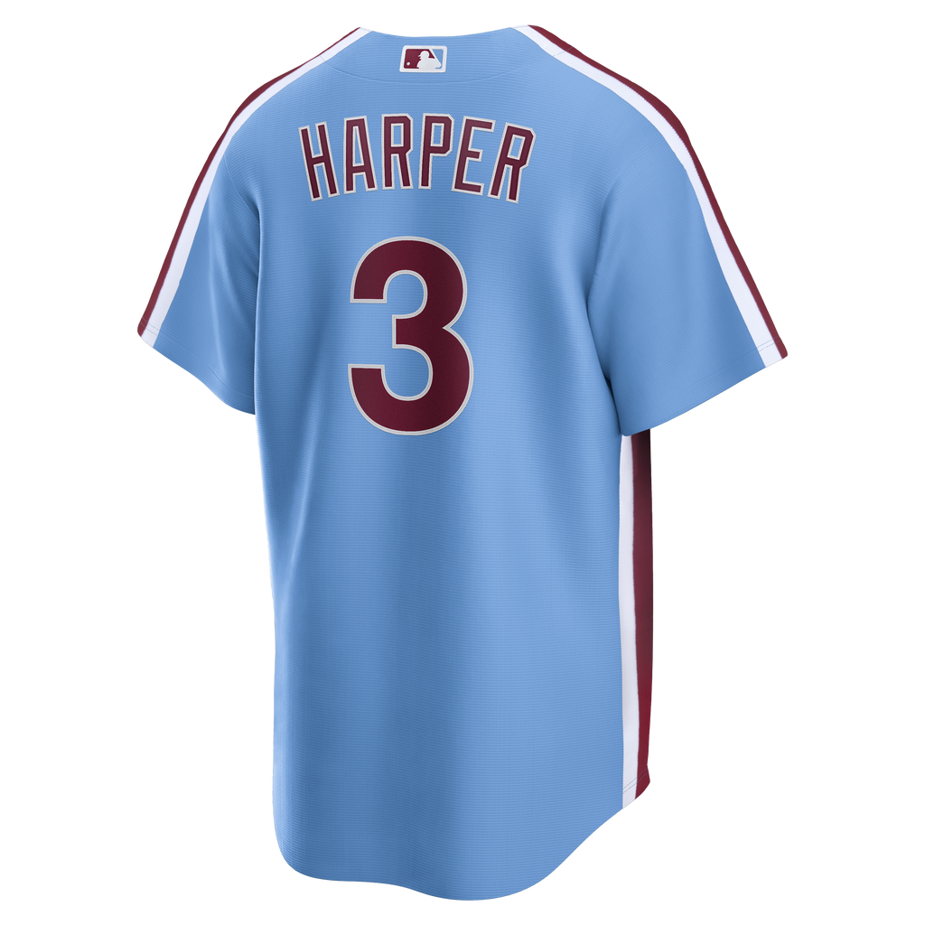 Men's Philadelphia Phillies Bryce Harper Nike Light Blue Alternate Replica Jersey