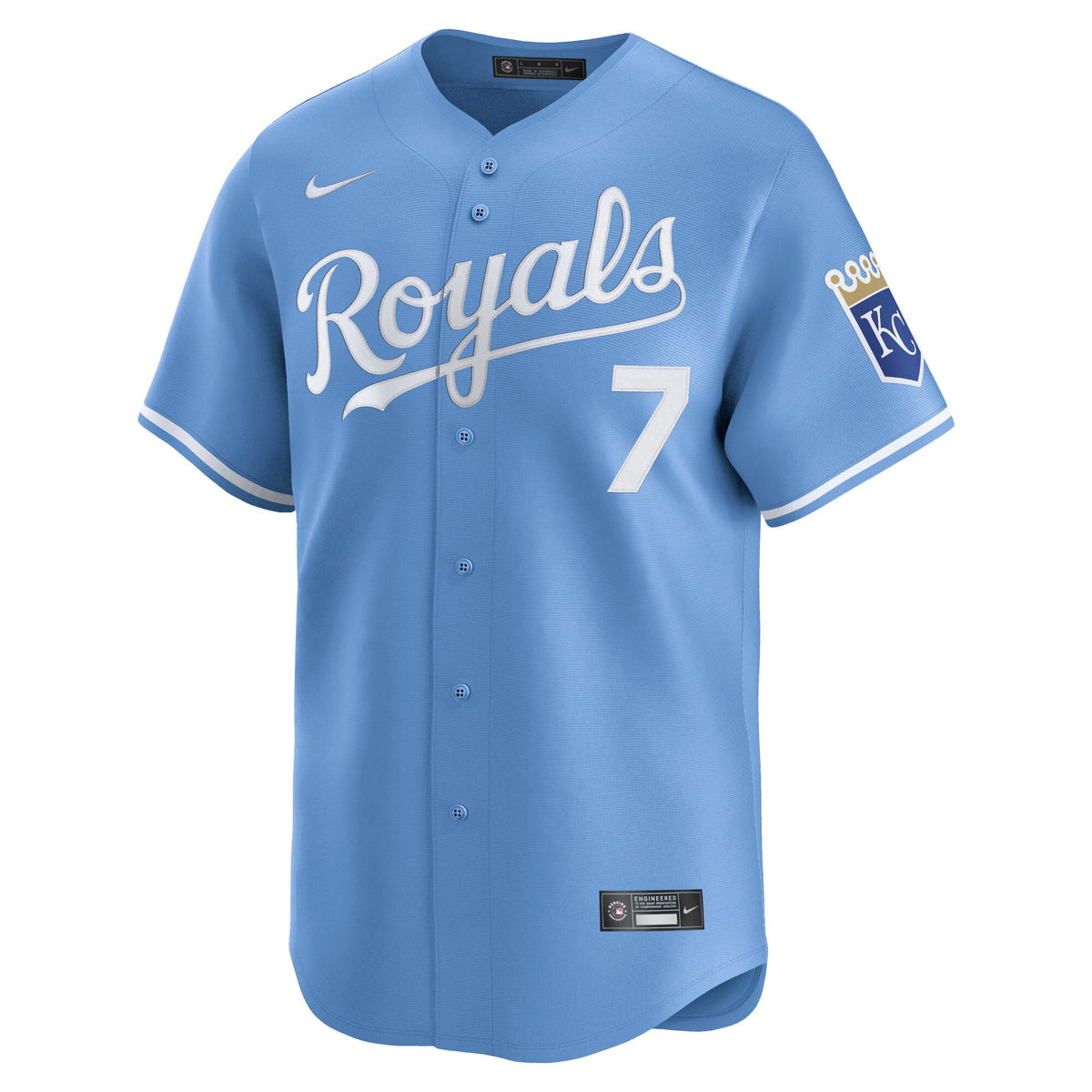 Men's Kansas City Royals Bobby Witt Jr. Nike Light Blue Alternate Limited Player Jersey