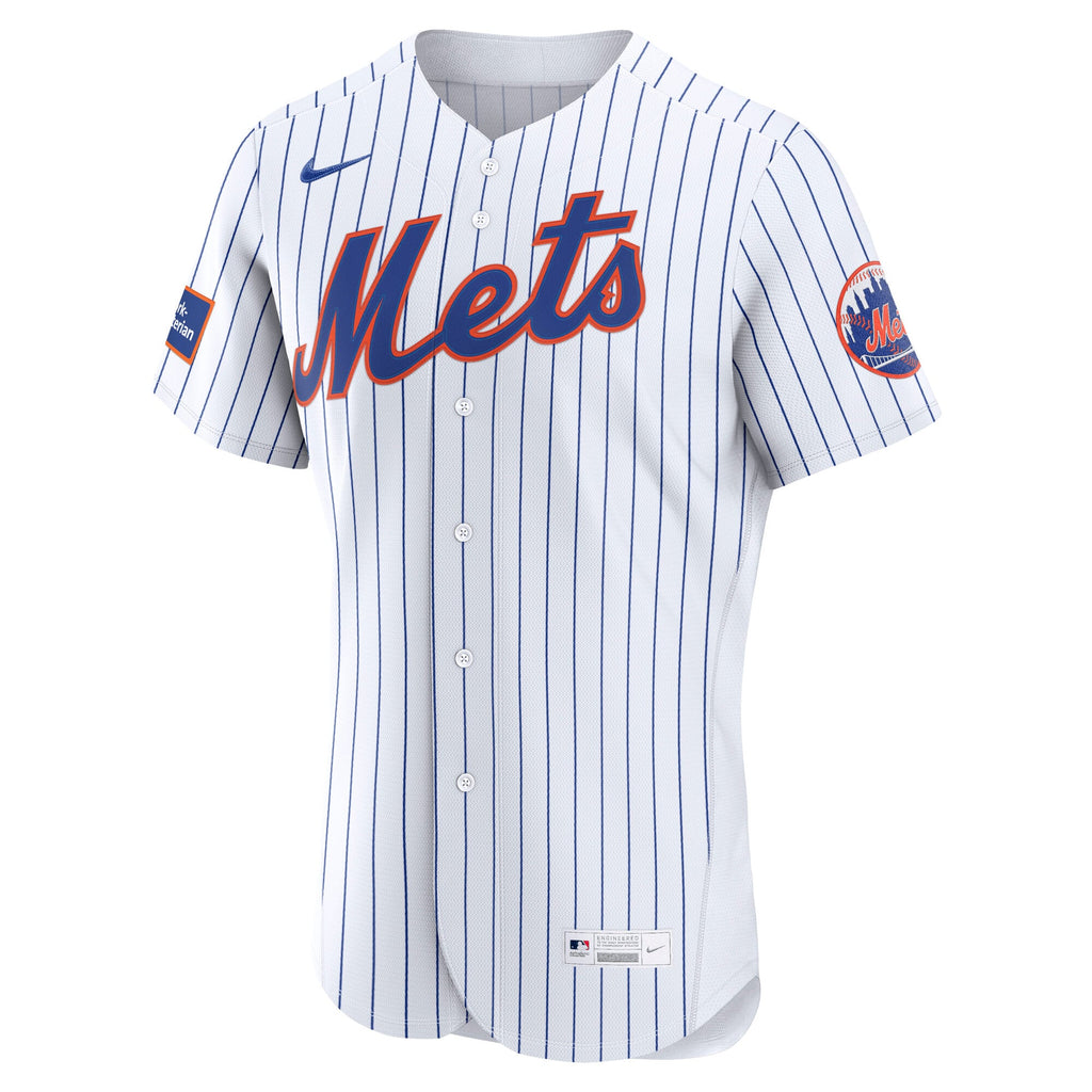 Men's New York Mets Nike Black Alternate Sponsor Patch Authentic Jersey