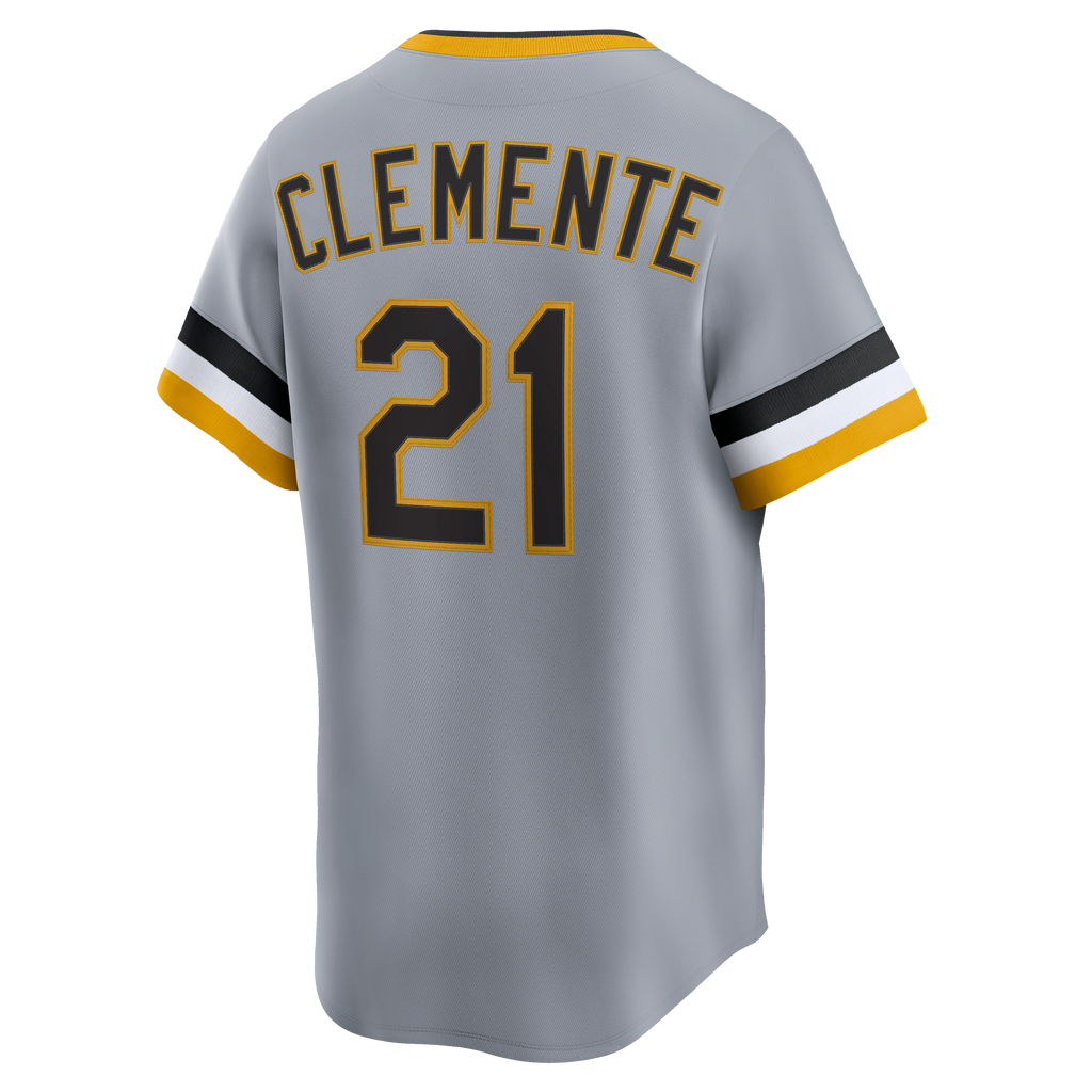 Men's Pittsburgh Pirates Roberto Clemente Nike Gray Throwback Cooperstown Collection Limited Jersey