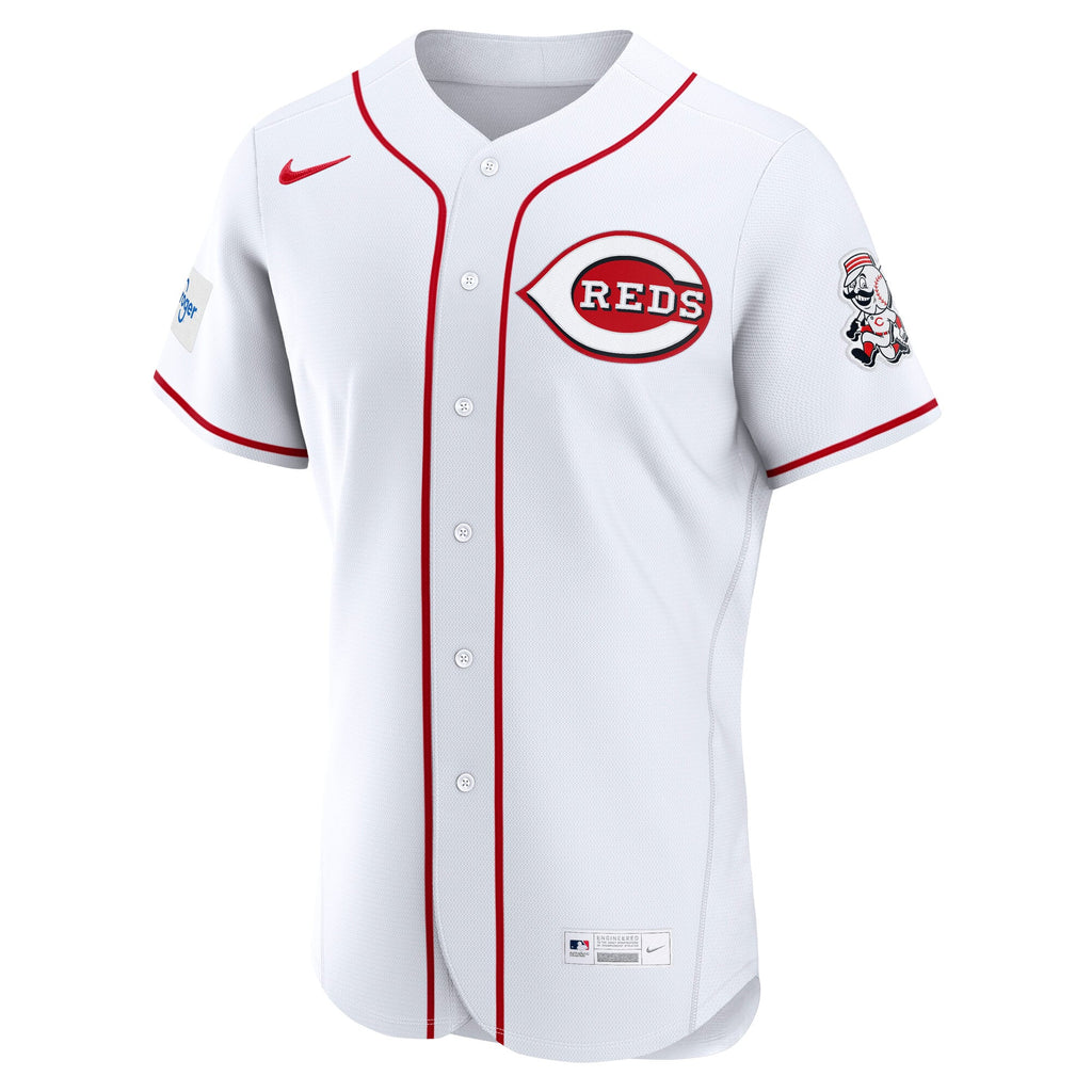 Men's Cincinnati Reds Nike White Home Sponsor Patch Authentic Jersey