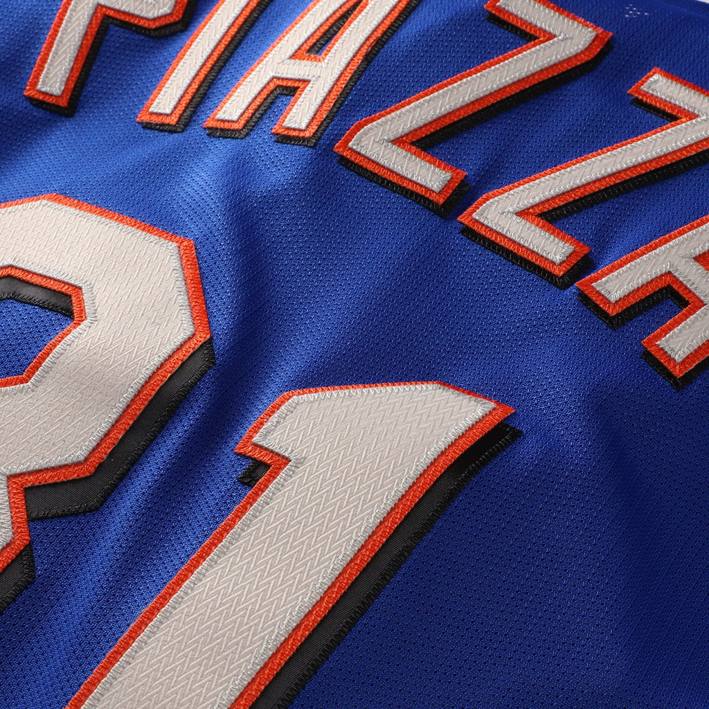 Men's New York Mets Mike Piazza Mitchell & Ness Royal Cooperstown Collection Mesh Batting Practice Button-Up Jersey