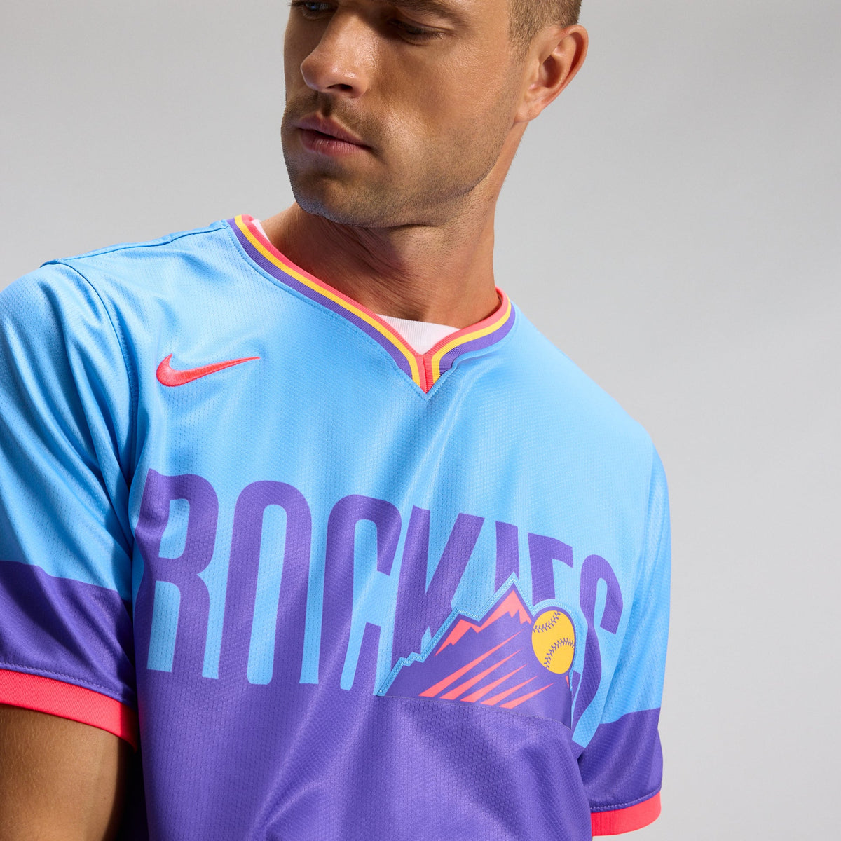 Men's Colorado Rockies  Nike Purple/Light Blue 2025 City Connect Limited Jersey