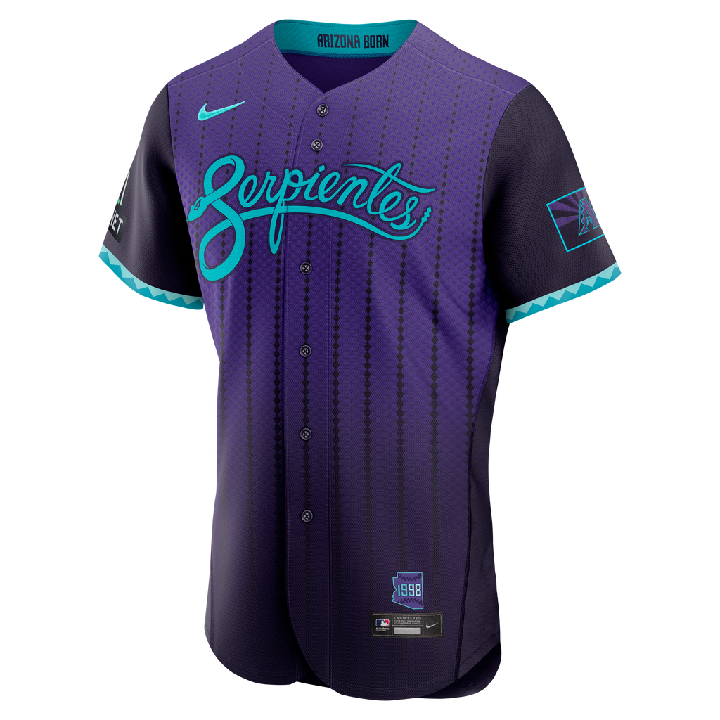 Men's Arizona Diamondbacks Nike Purple City Connect Authentic Sponsor Patch Jersey