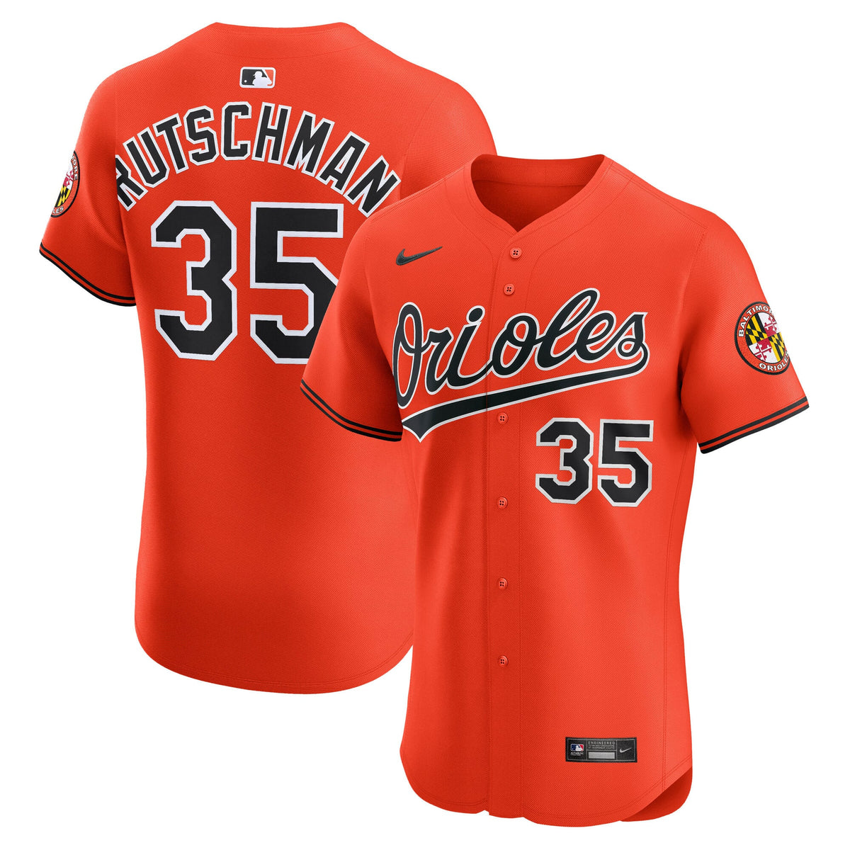 Men's Baltimore Orioles Adley Rutschman Nike White Home Elite Jersey