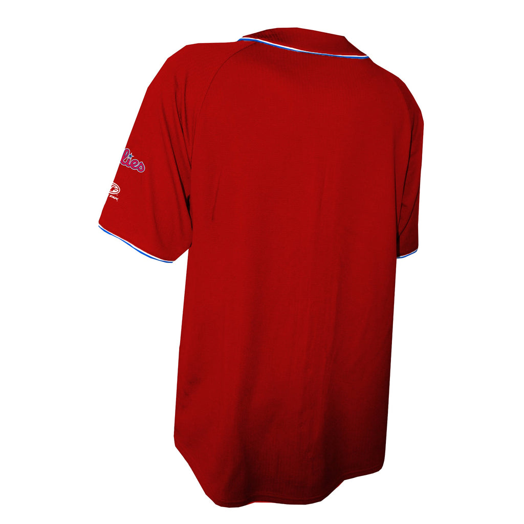Men's Philadelphia Phillies  Stitches Red Team Color Full-Button Fashion Jersey