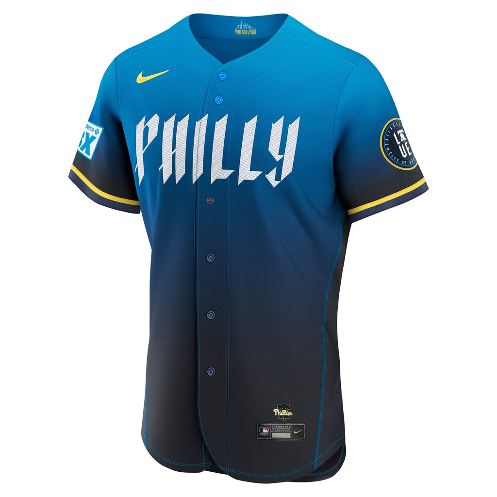 Men's Philadelphia Phillies Nike Navy City Connect Authentic Sponsor Patch Jersey