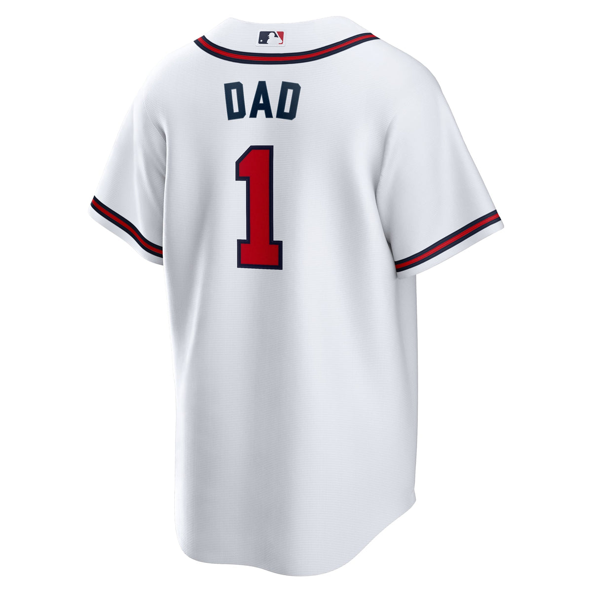 Men's Atlanta Braves  Nike White #1 Dad Home Replica Jersey