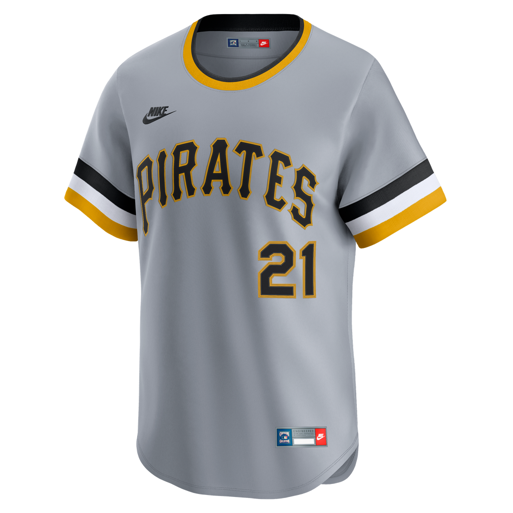 Men's Pittsburgh Pirates Roberto Clemente Nike Gray Throwback Cooperstown Collection Limited Jersey
