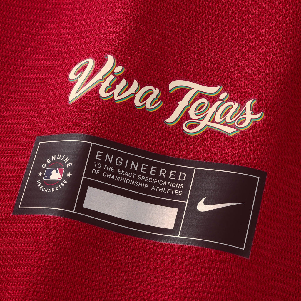 Men's Texas Rangers Brandon Nimmo Nike Red 2026 City Connect Stadium Jersey