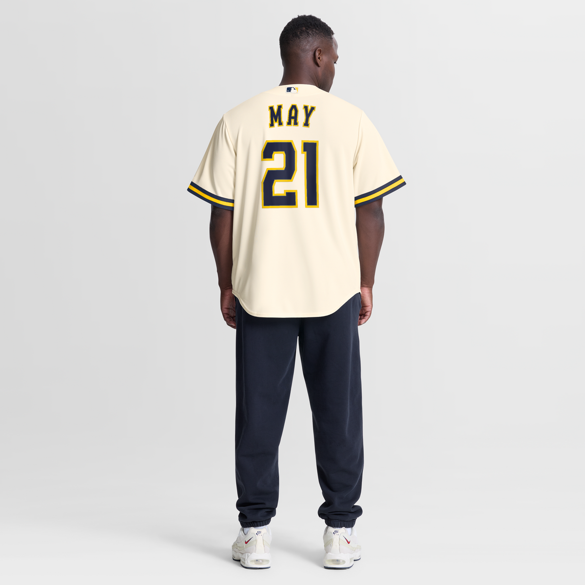 Men's Milwaukee Brewers Dustin May Nike Cream Home Replica Jersey