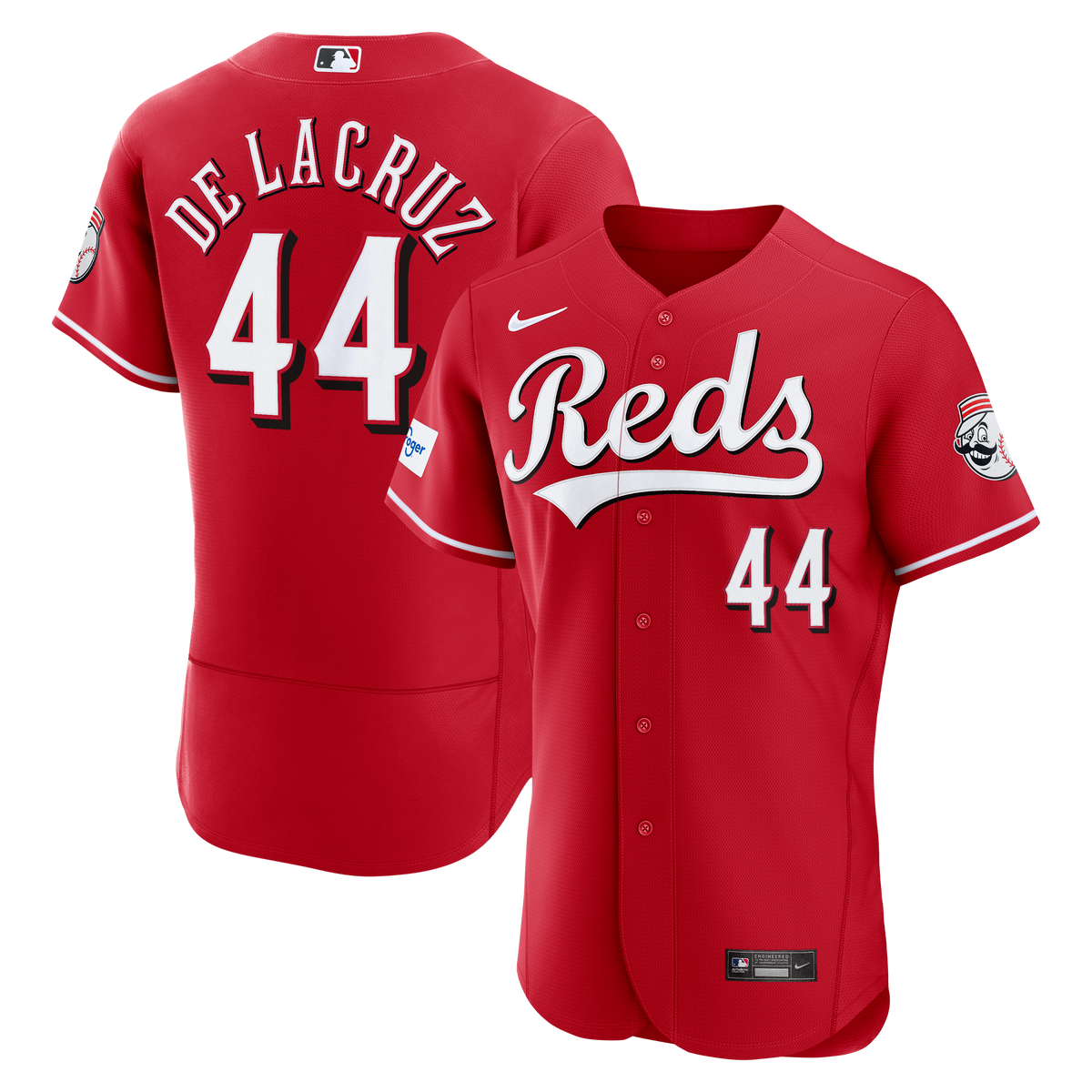 Men's Cincinnati Reds Elly De La Cruz Nike White Home Authentic Sponsor Patch Jersey
