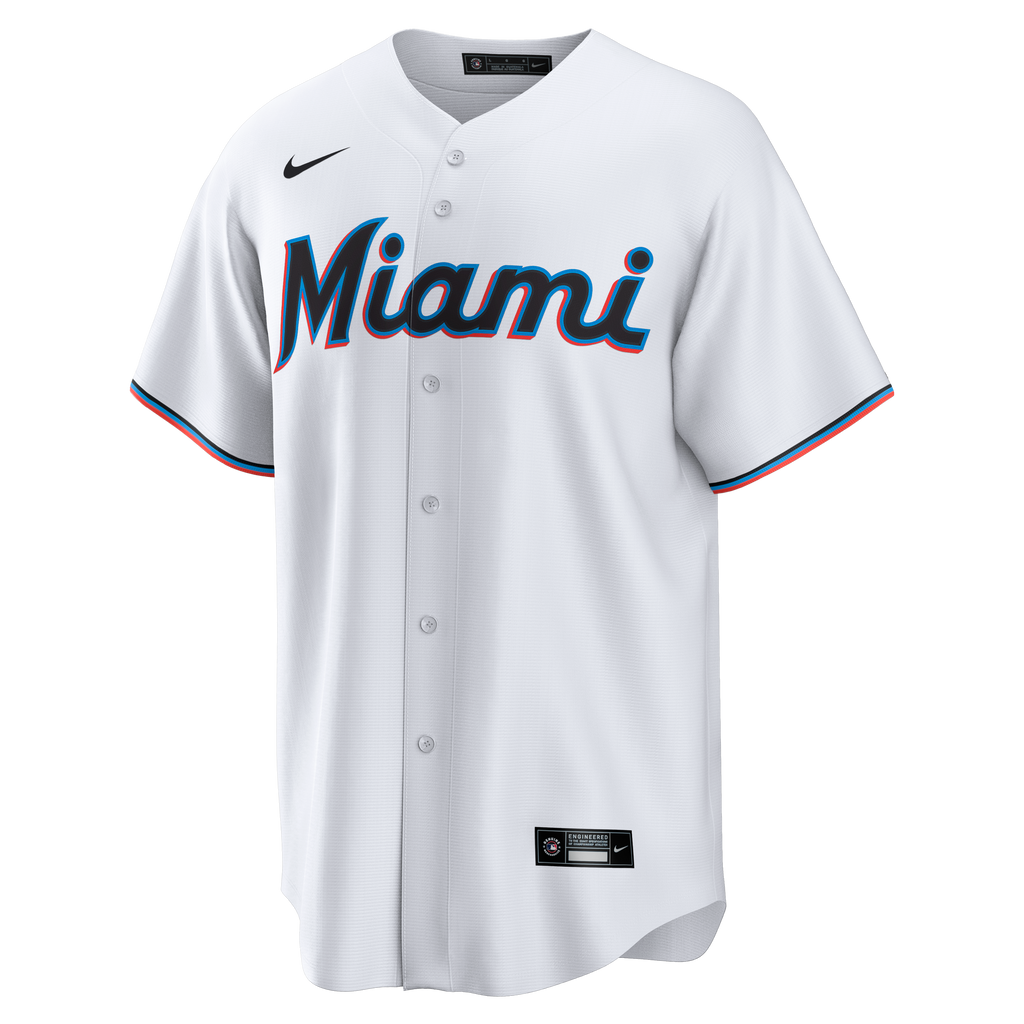 Men's Miami Marlins Griffin Conine Nike White Home Replica Jersey